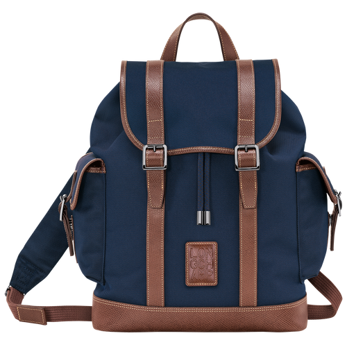 Boxford Backpack Blue Recycled canvas Longchamp US