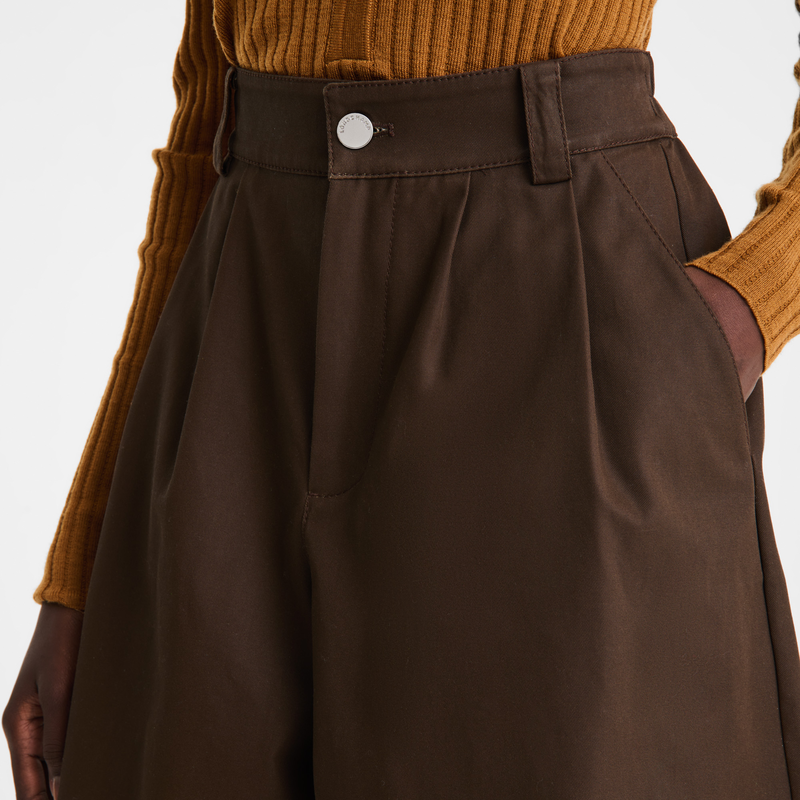 Cal&ccedil;&otilde;es , Gabardina de dupla face - Castanho mocha  - Vista 3 de  5