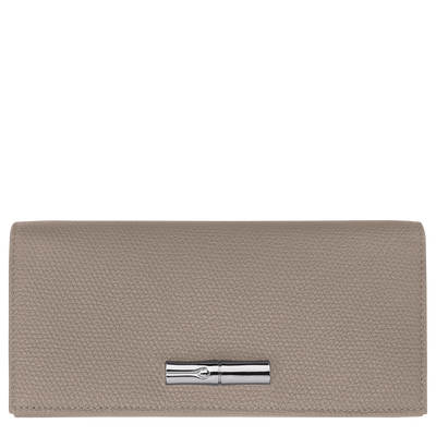 Langes klapbares Portmonaie Le Roseau , Leder - Hellgrau