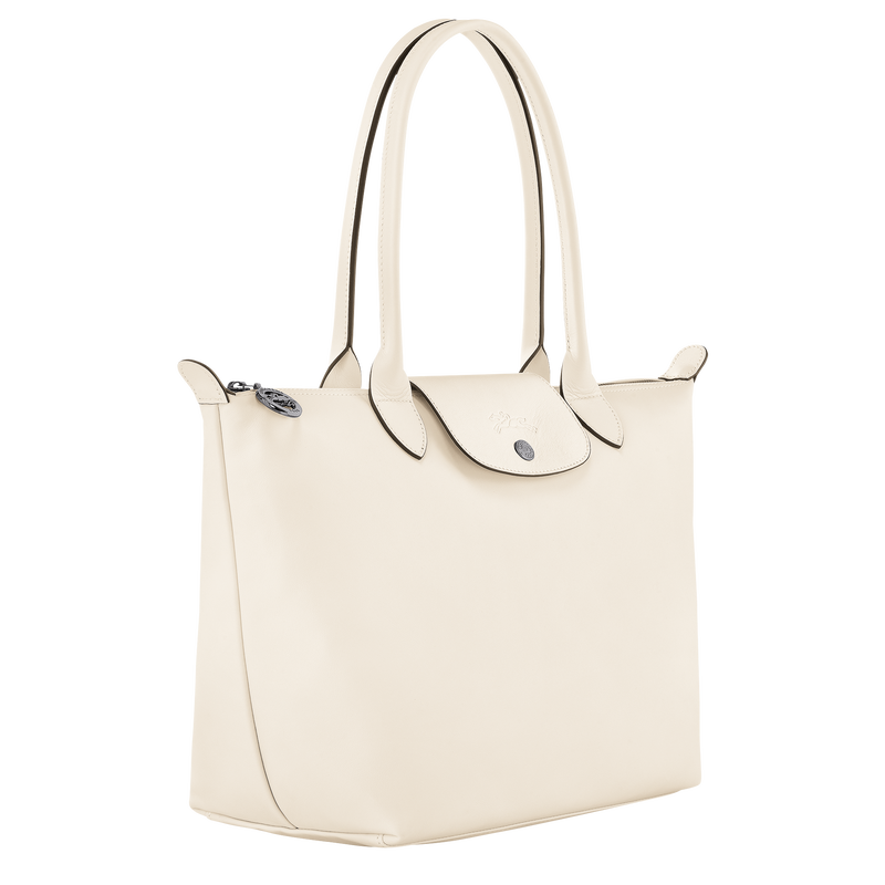 Le Pliage Xtra M Tote bag , Ecru - Leather  - View 3 of  6