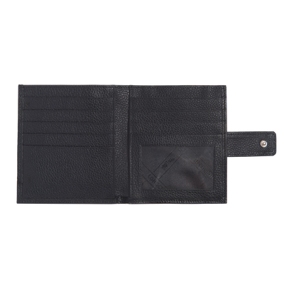 Le Foulonné Compact wallet , Black - Leather