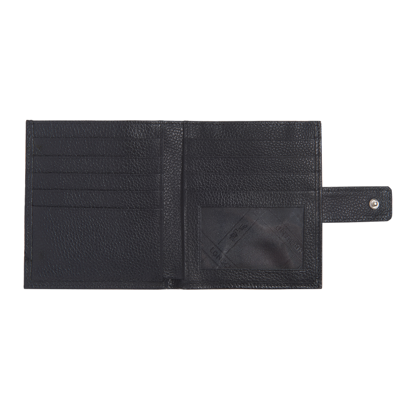 Le Foulonné Compact wallet Black - Leather (L4961021001) | Longchamp US