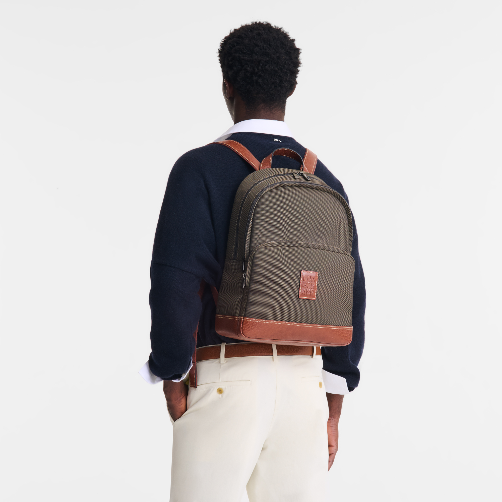 Boxford Backpack Brown - Recycled canvas | Longchamp US Boxford Backpack Brown - Recycled canvas | Longchamp US