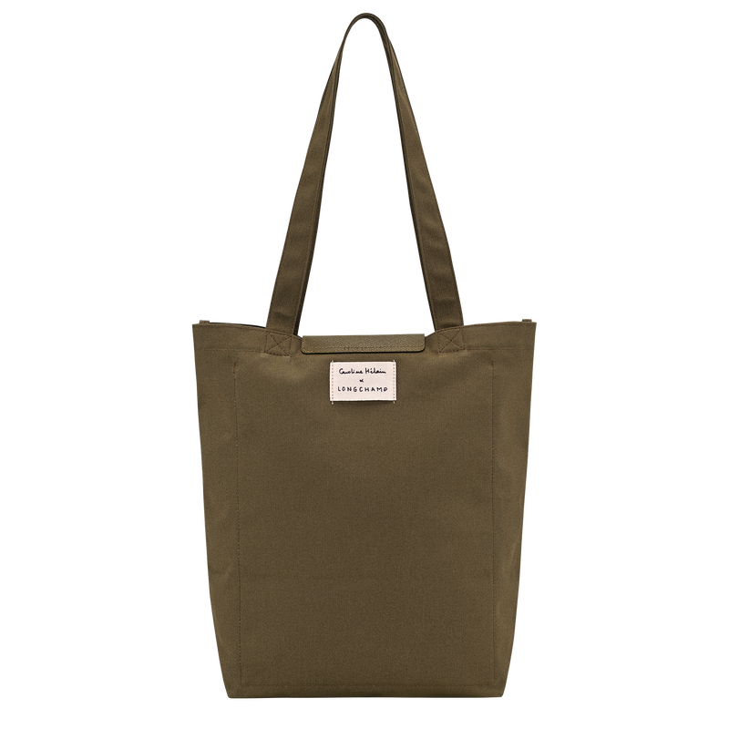 Caroline H&eacute;lain x Longchamp M Tote bag , Olive - Canvas  - View 3 of 5