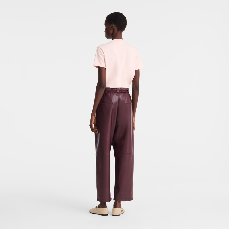 Trousers , Burgundy - Leather  - View 4 of  4