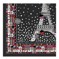 Tour Eiffel Noël Longchamp Silk scarf 50 , Black - Silk