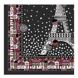 Seidenschal 50 Tour Eiffel Noël Longchamp , Seide - Schwarz