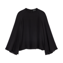 Blusa , Crepe texturizado - Preto