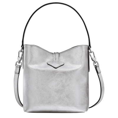 Roseau XS Bucket bag Silver - Leather | Longchamp US