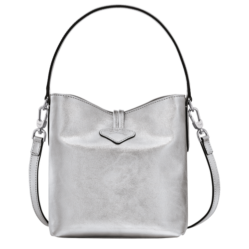 Le Roseau XS Bucket bag , Silver - Leather - View 4 of  6