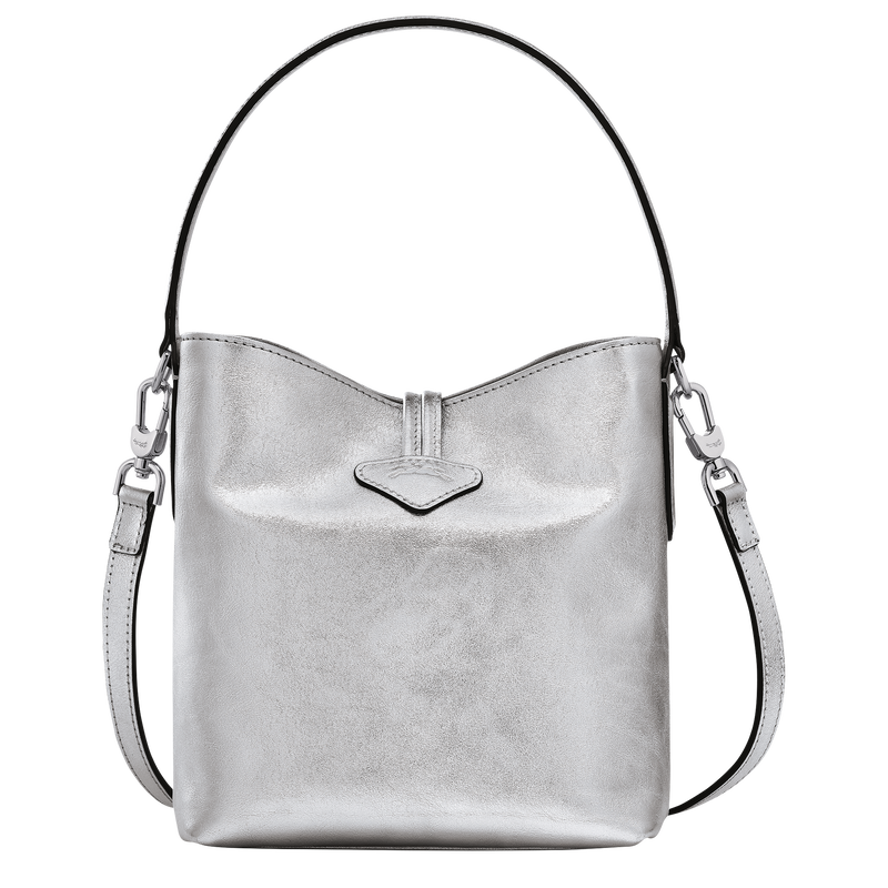 Sac seau XS Le Roseau , Cuir - Argent  - Vue 4 de 6