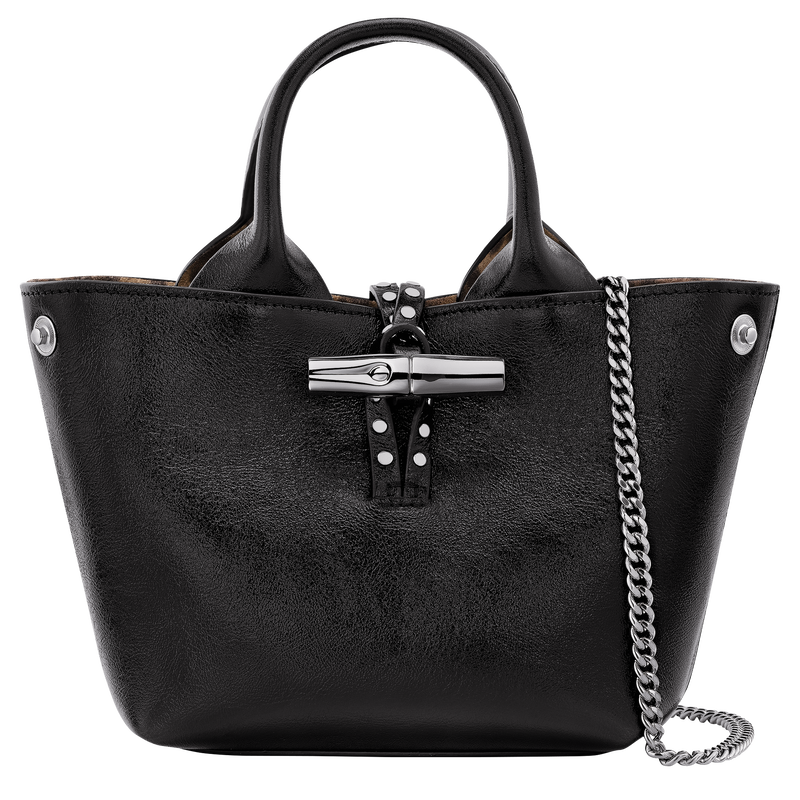 Le Roseau Tas met handgreep aan de bovenkant XS , Zwart - Leder  - Weergave 5 van  6