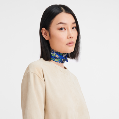 Forêt Longchamp Silk scarf 50 , Bright Blue - Silk