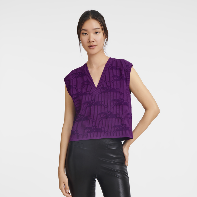 Purple sale sleeveless sweater