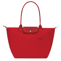 Le Pliage Green L Tote bag , Tomato - Recycled canvas