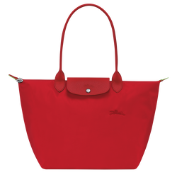 Le Pliage Green L Tote bag , Tomato - Recycled canvas