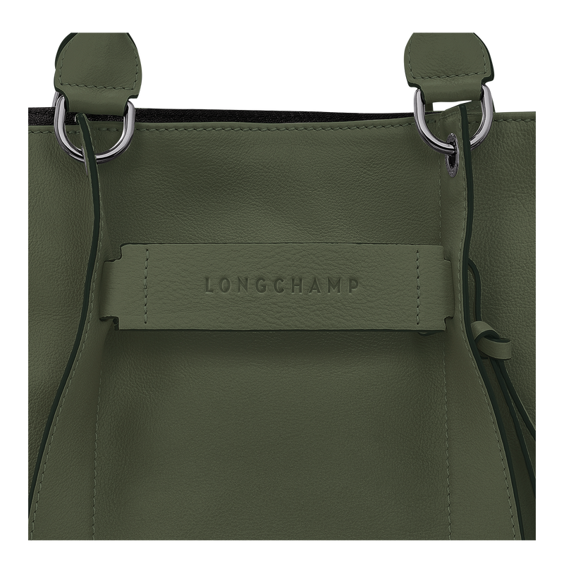 Sac &agrave; main L Longchamp 3D , Cuir - Kaki  - Vue 6 de 6