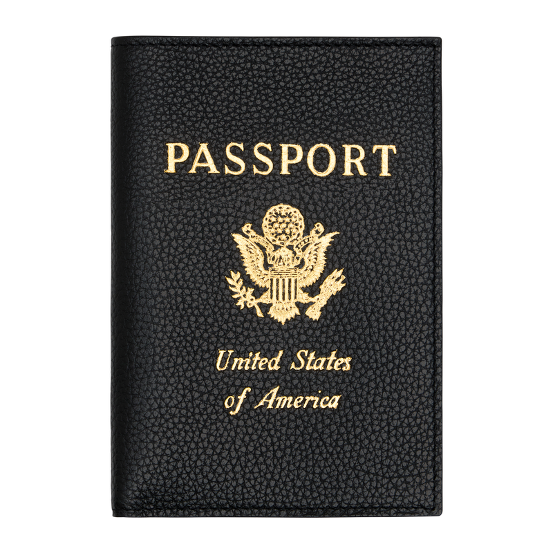 Le Foulonn&eacute; Passport cover , Black - Leather  - View 1 of 3