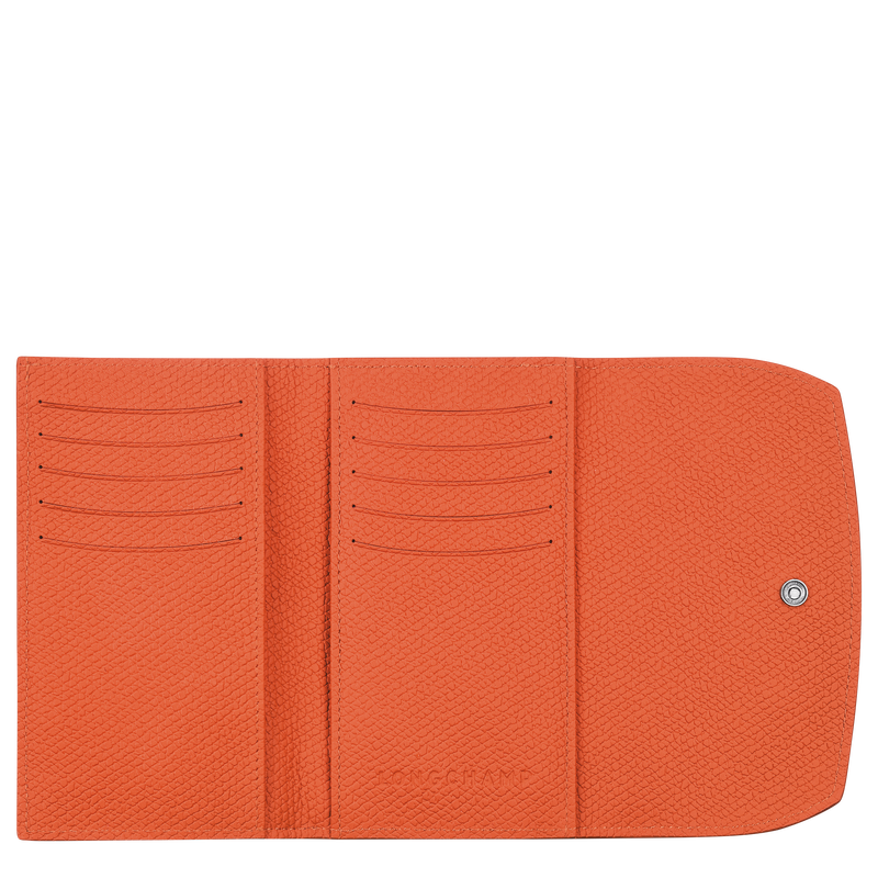 Brieftasche im Kompaktformat Le Roseau , Leder - Orange  - Ansicht 2 von 3