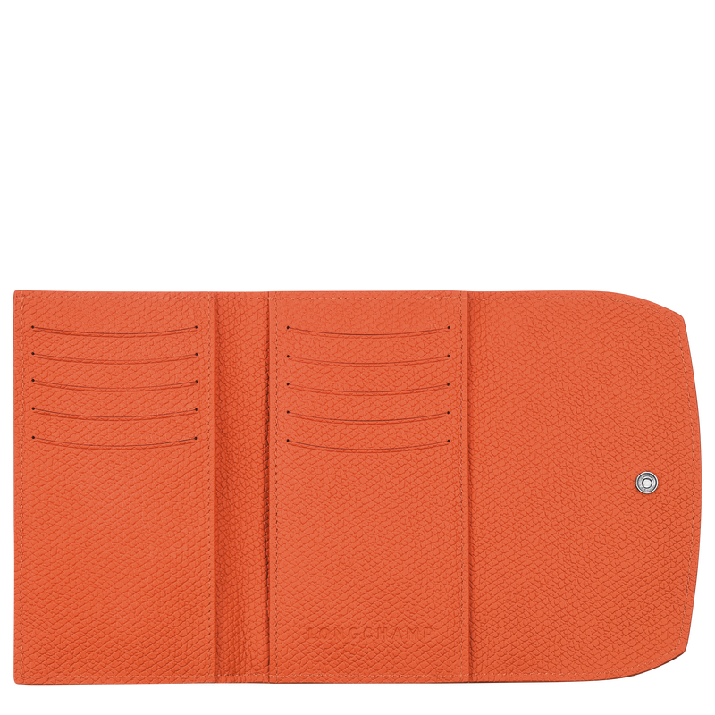 Brieftasche im Kompaktformat Roseau , Leder - Orange  - Ansicht 2 von 3