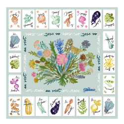 Pink and Green Silk scarf 50 , Vervain - Silk