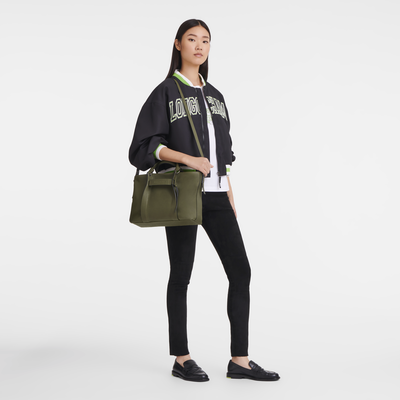 Handtasche L Longchamp 3D , Leder - Khaki