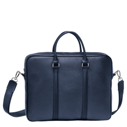 Le Foulonné S Briefcase , Navy - Leather