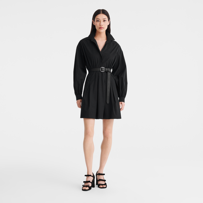 Dress , Black - Popelin