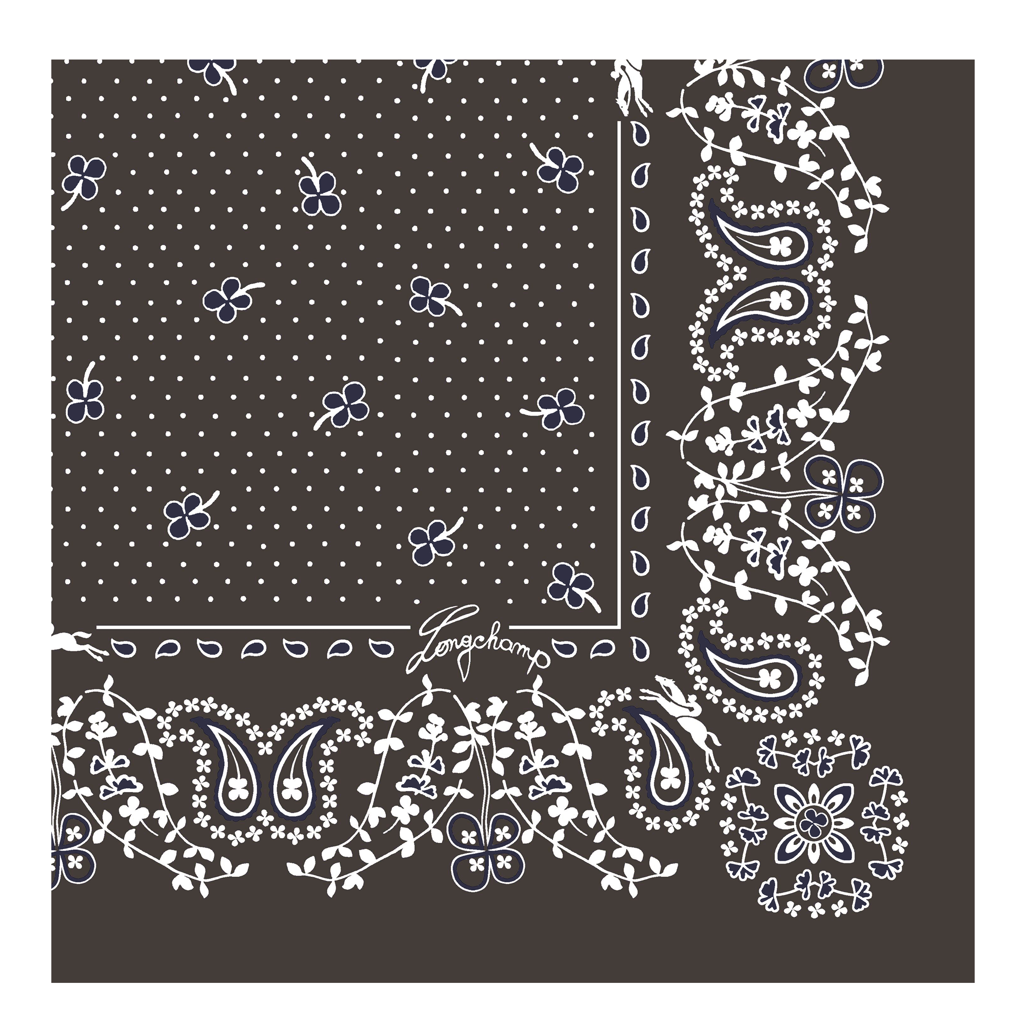 French Bandana Foulard di seta 50,  Moka