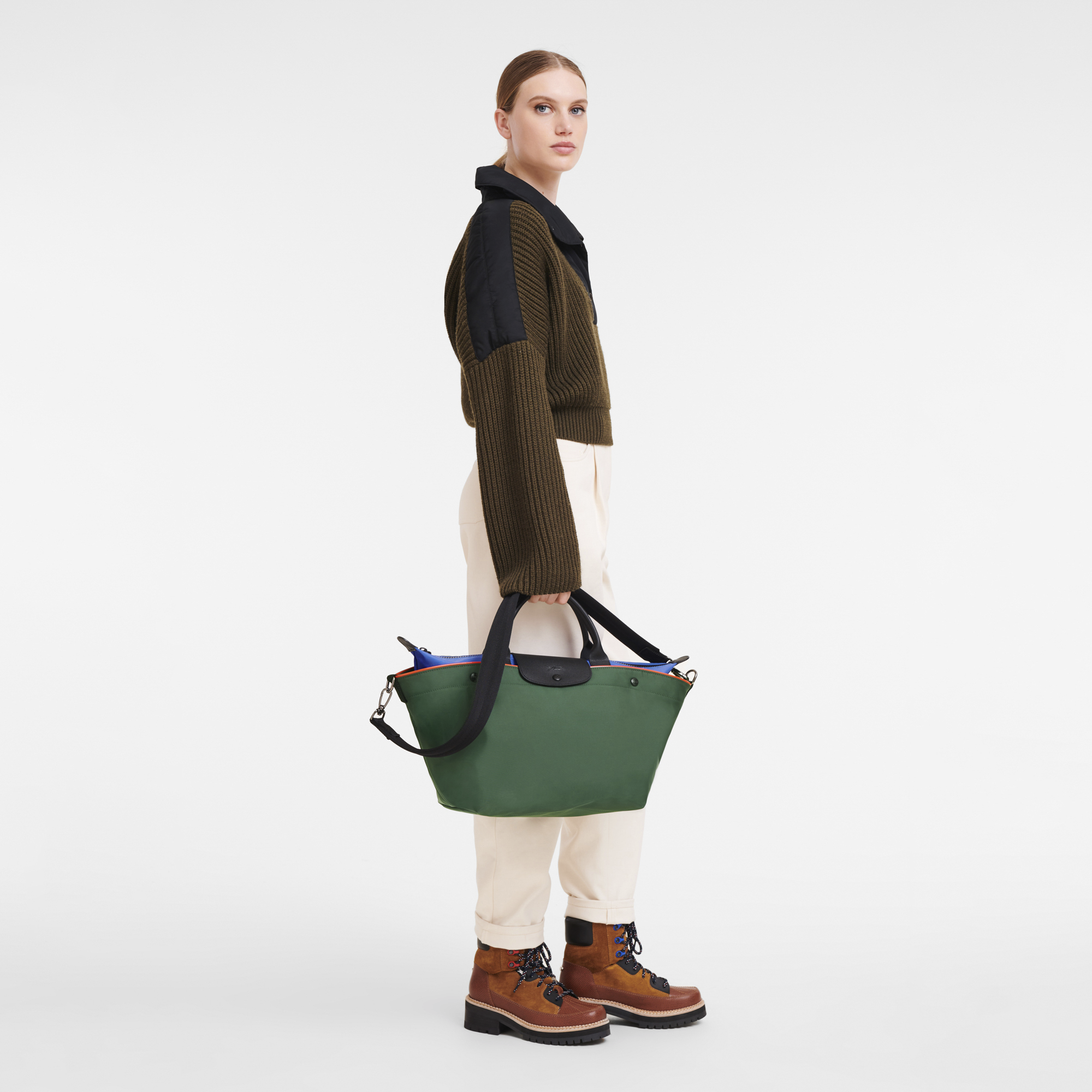 誠実】 ロンシャン ル プレアージュ コレクション M 2WAY グリーン