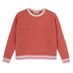 Round collar jumper , Coral/Pink - Knit
