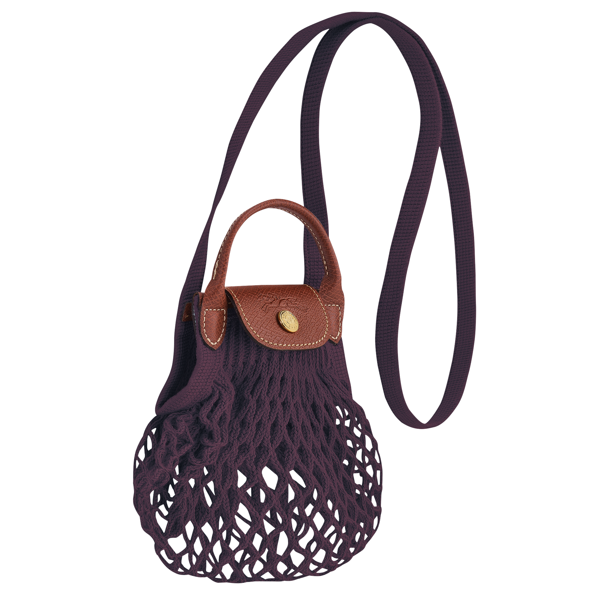 Mesh bag XS, Eggplant - View 3 of 
        4 - zoom in Le Pliage Filet Mesh bag XS, Eggplant