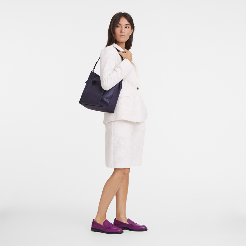 Longchamp 3D M Hobo bag , Bilberry - Leather  - View 2 of 4