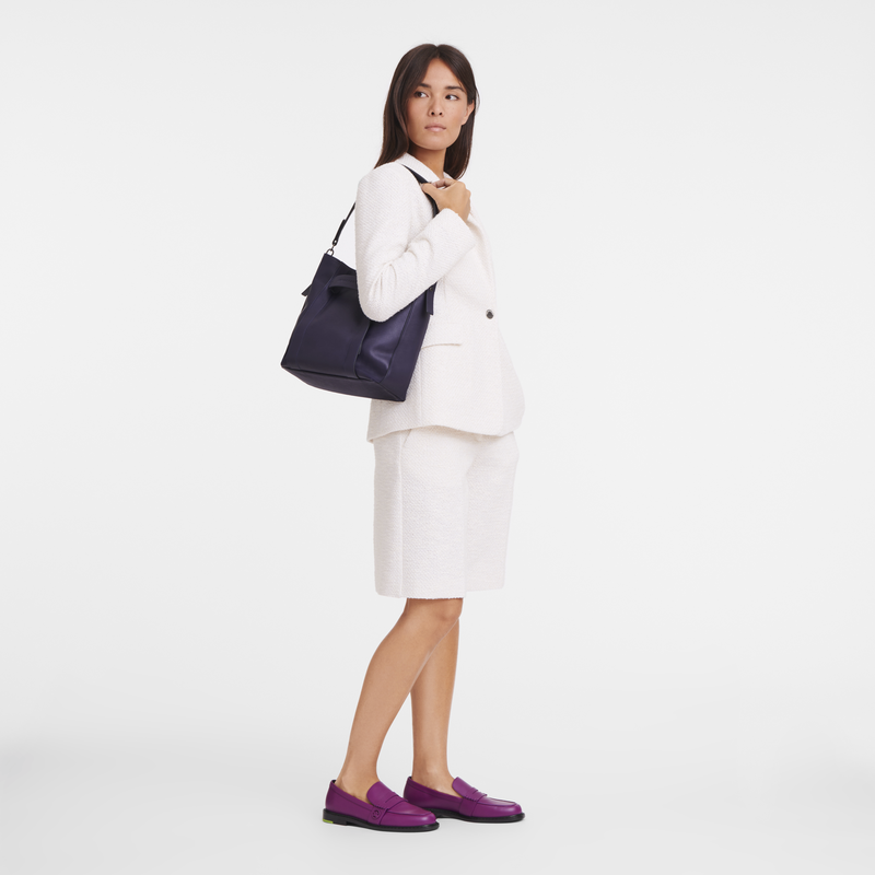 Longchamp 3D M Hobo bag , Bilberry - Leather  - View 2 of  4