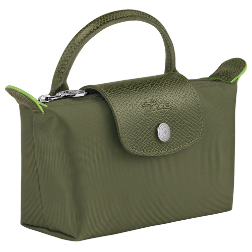 Le Pliage Green Pouch with handle , Forest - Recycled canvas - View 3 of  6