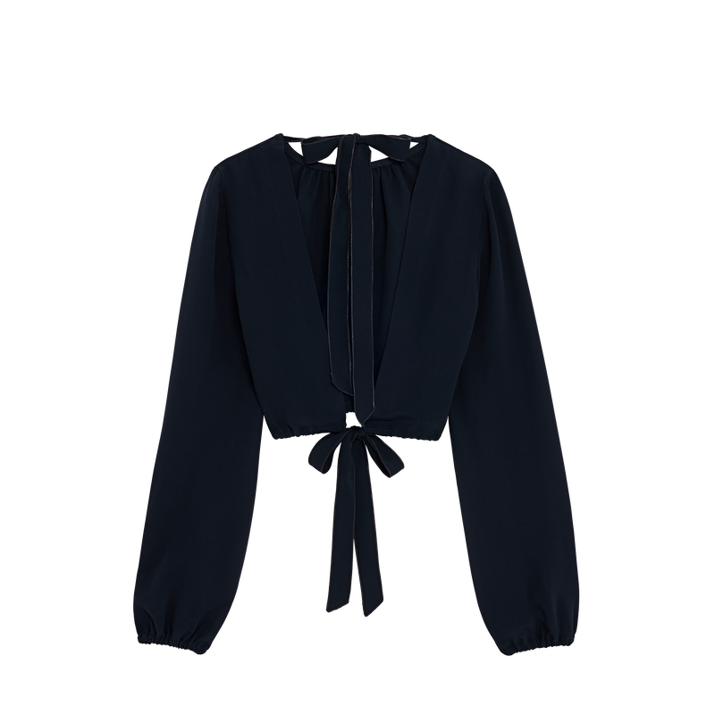 Top , Crep&eacute; - Negro  - Vista 3 de 5