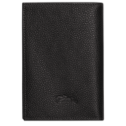 Le Foulonn&eacute; Passport cover , Black - Leather