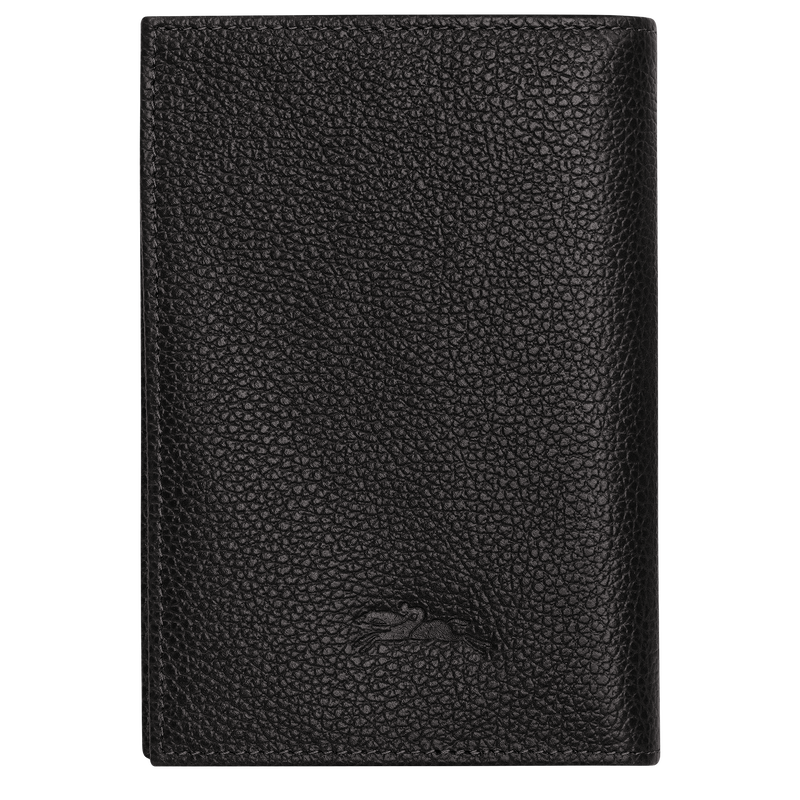 Le Foulonn&eacute; Passport cover , Black - Leather  - View 2 of  4