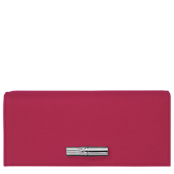 Le Roseau Flap wallet , Beetroot - Leather