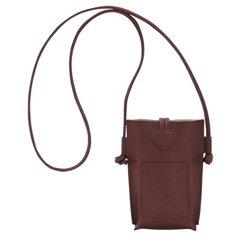 Le Roseau Phone case , Burgundy - Leather  - View 3 of  4