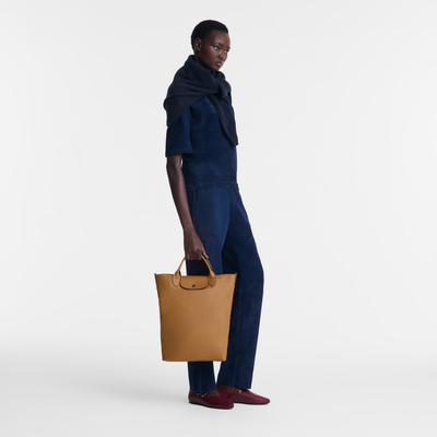 Shopper Le Pliage Xtra , Leder - Tabak