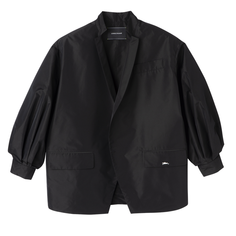 Giacca kimono , Taffet&agrave; tecnico - Nero  - View 1 of  5