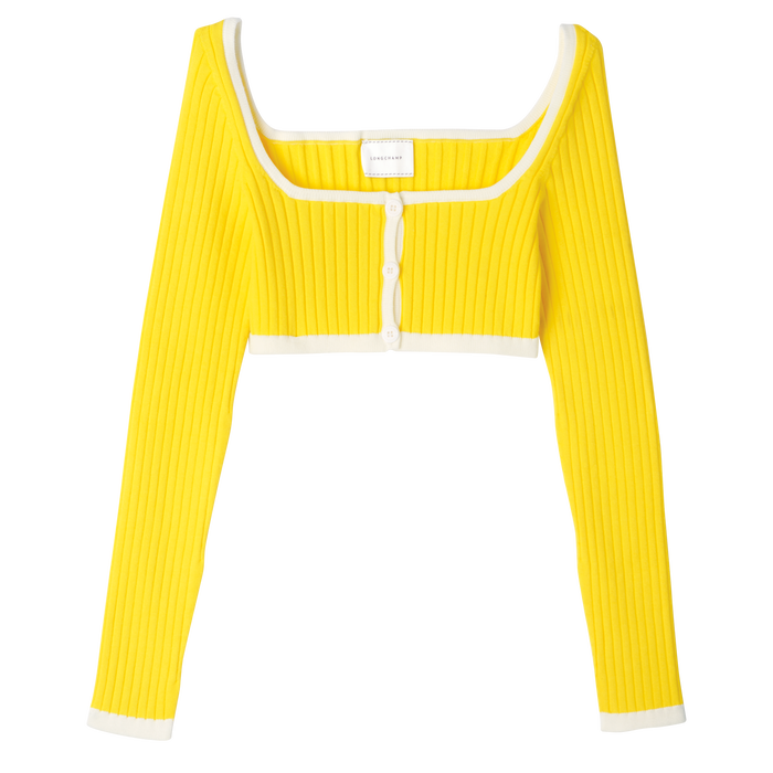 Kollektion Frühjahr/Sommer 2023 Crop-Top in Strickware, Zitrone