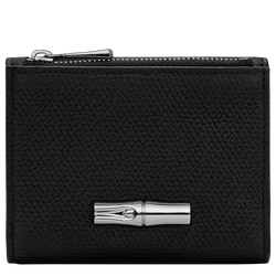 Le Roseau Compact wallet , Black - Leather