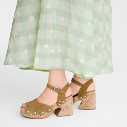 La Cigale Sandals , Walnut - Leather