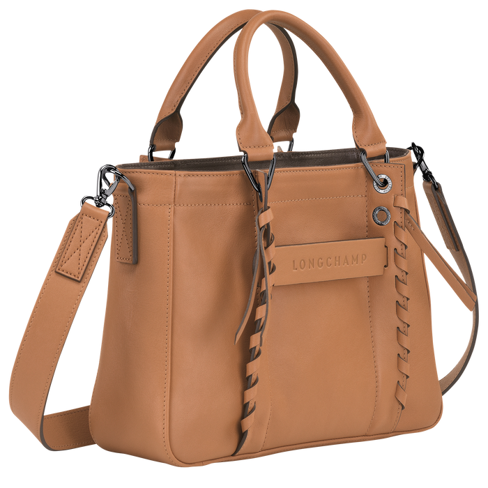15034 LONGCHAMP 3D Small Top Handle Bag NATURAL