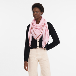 Châle La Médaille Longchamp , Coton mélangé - Rose