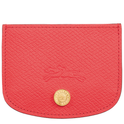 Épure Card holder , Strawberry - Leather