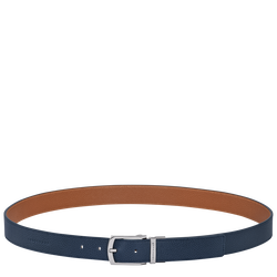 Le Foulonné Men's belt , Navy/Caramel - Leather