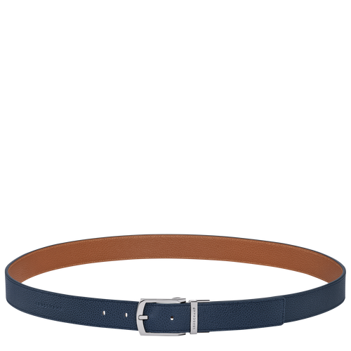Le Foulonné Men's belt , Navy/Caramel - Leather - View 1 of  4